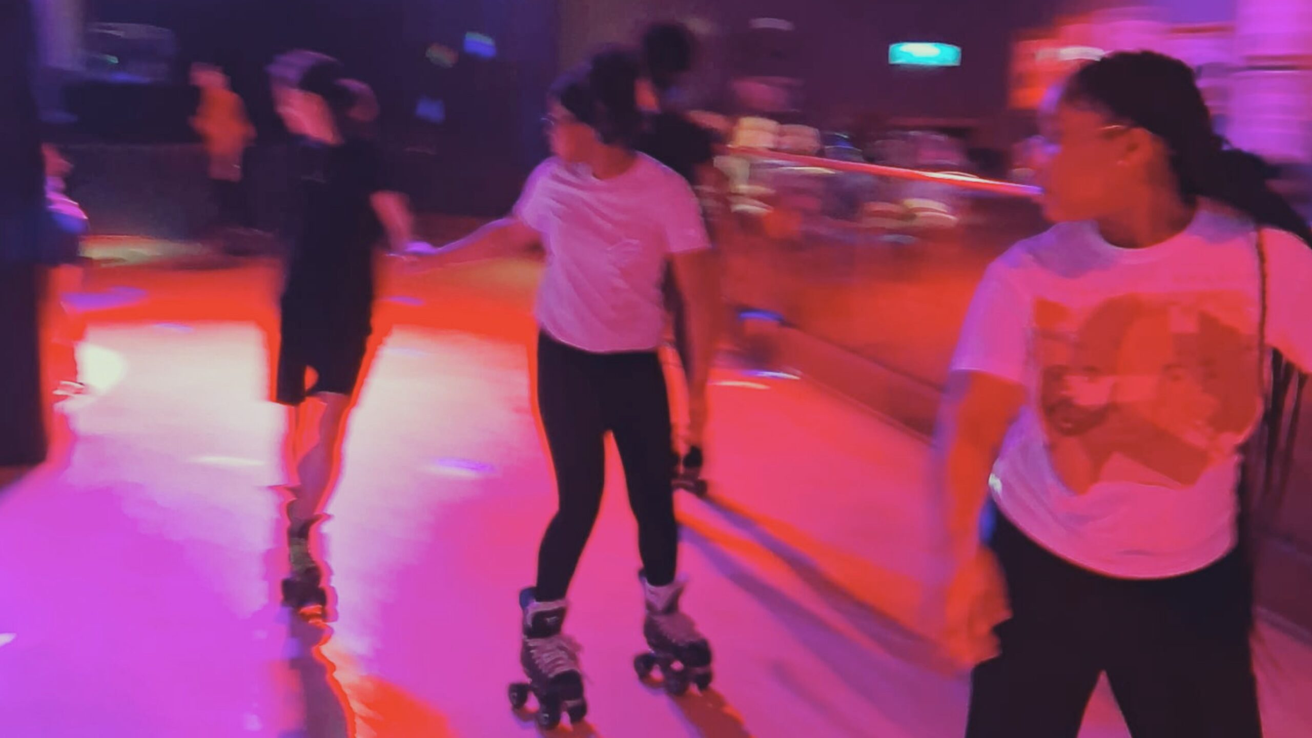 Forest road rollerskating trip