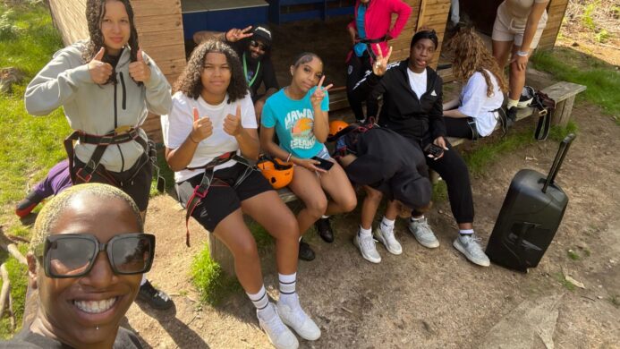 Forest Road Senior Girls at one of their residential trips, that was previously funded by the Youth Opportunity Fund